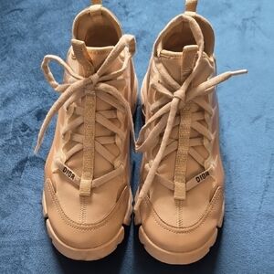 Dior Tan Lace-Up Sneakers